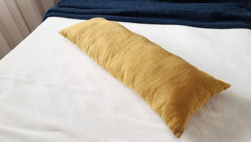 Body Pillow Cover made from 100% Linen, Washed European Linen Lumbar Pillow Cover, Custom Body Pillowcase