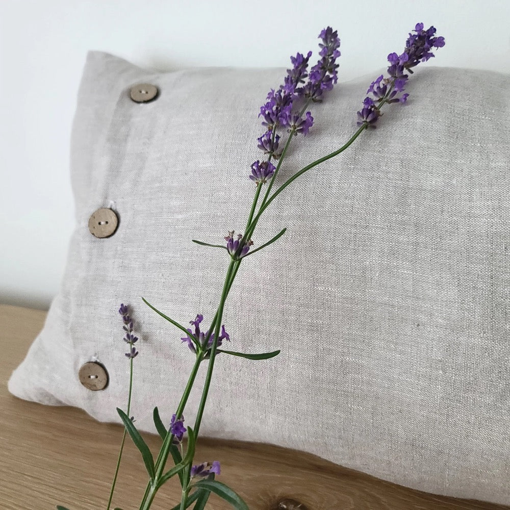 Long Lumbar Pillow Cover Crafted from European Linen with buttons, Custom Body Pillow Cover, Extra-long Linen Pillow Sham