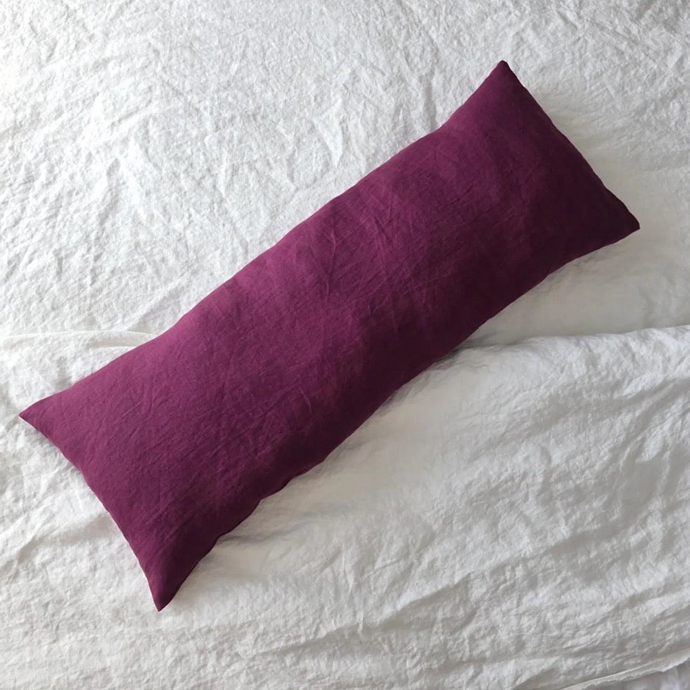 Custom Linen Body Pillow Cover, European Linen Body Pillowcase, Washed Linen Long Pillow Cover | Envelope Closure | Custom Body Pillowcase